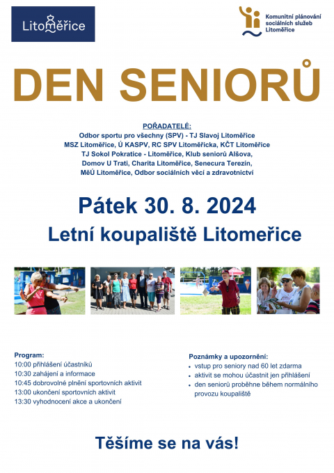 Pozvánka k účasti na akci Den seniorů 30. 8. 2024